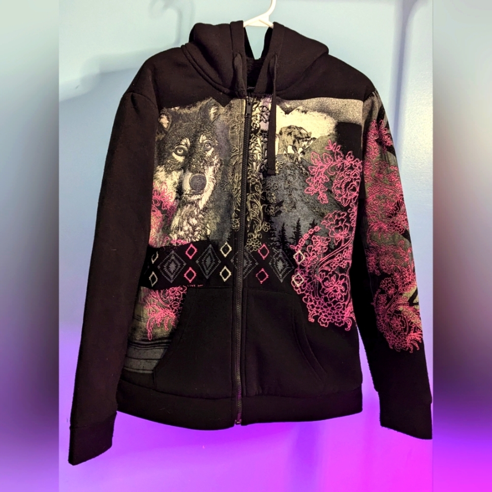 Vintage Spanish Harlem Double Insulated Jacket With Wolf Print